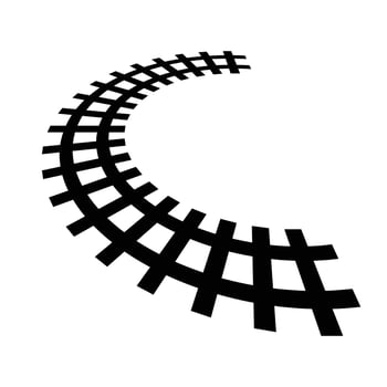 Rail silhouette icon. Train line. vector