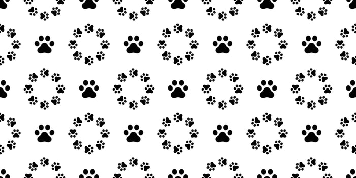 dog paw seamless pattern footprint cat french bulldog icon puppy kitten cartoon doodle isolated repeat wallpaper tile background illustration design clip art vector