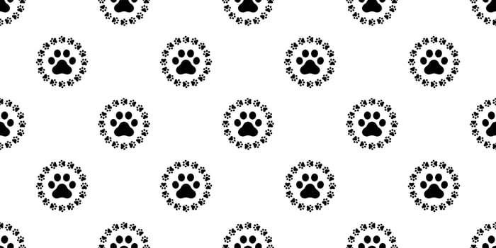 dog paw seamless pattern cat footprint french bulldog icon puppy kitten cartoon doodle isolated repeat wallpaper tile background illustration design clip art vector
