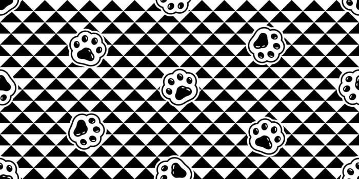 dog paw seamless pattern footprint triangle french bulldog puppy pet breed cartoon doodle repeat wallpaper tile background illustration design isolated vector