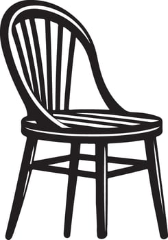 Black chair silhouettes group. Chair, table, bench icon illustration vector
