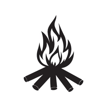 Campfire illustration - Bonfire clipart - fire icon and logo concept Design vector