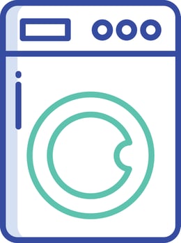 Washing machine outline color illustrations vector