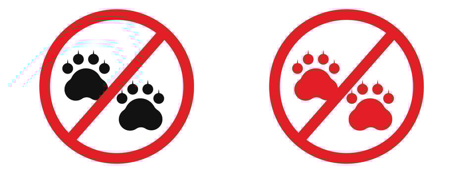 Restricted area notice forbidding dogs due to specific regulations vector