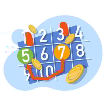 Concept of cashback and returns in online shopping. Digital payments with cash back. Gold coins fall. Refunds and Digital Payments. Return on Investment. Flat Illustration on background. vector