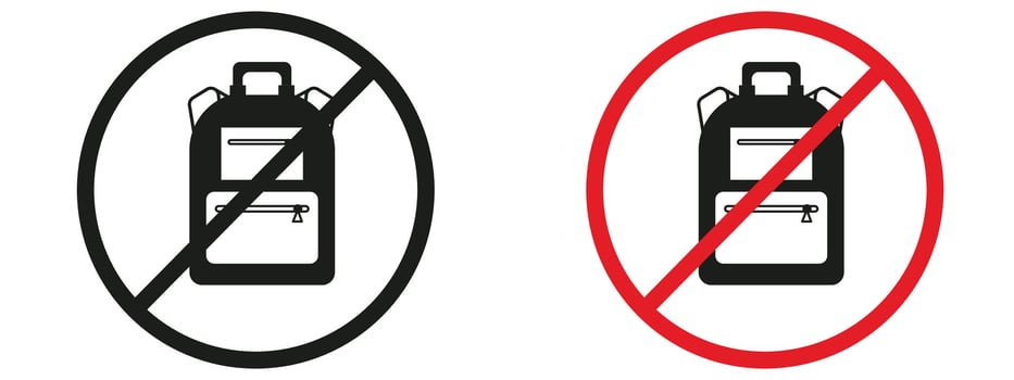 No Backpack Zone Sign Ensure Security in Restricted Areas vector