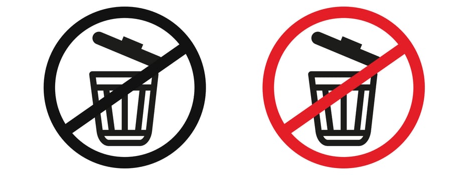 Trash Disposal Prohibited Sign Promote Cleanliness in Public Areas vector