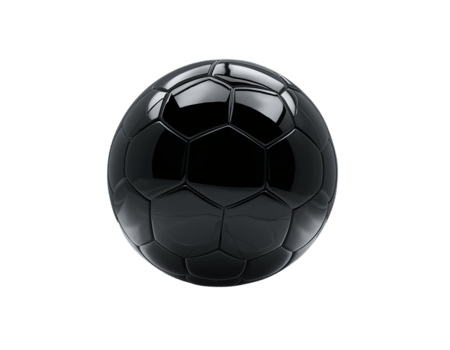 black soccer ball isolated on transparent background png