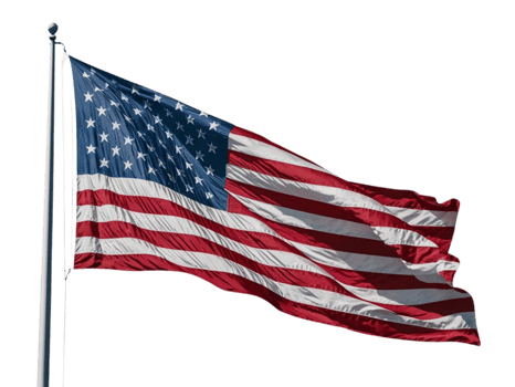 american flag on a pole with a transparent background png