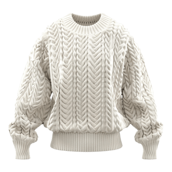 White Knit Sweater with Zigzag Pattern on Transparent background AI-Generative png