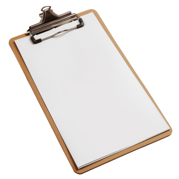 Clipboard with paper transparent background png