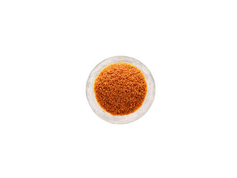 Masoor Dal red lentils cooked with tomatoes and spices served in a transparent glass bowl png