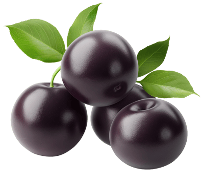 Acai berry illustration - Few acai berry with leaf isolated on a transparent background png