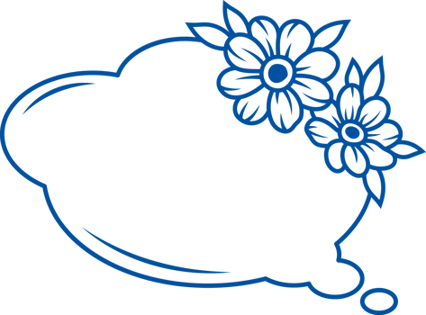 Empty dialog bubble decorated with flowers to communicate start of spring discounts or sales png