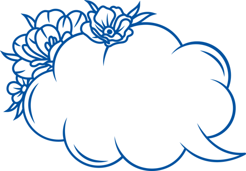 Empty message bubble for chat or announcing spring sale, decorated with flowers. png