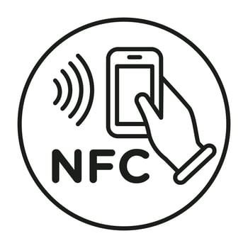 Contactless NFC Icon Ideal for Technology and Payment Systems vector