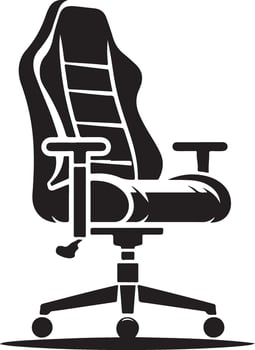Office or Gaming Chair and Wooden Desk Chair silhouettes vector