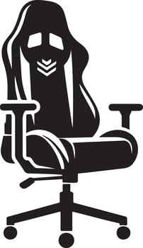 Office or Gaming Chair and Wooden Desk Chair silhouettes vector