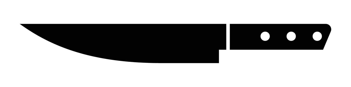 Kitchen knife silhouette icon. vector