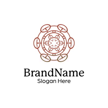 Abstract symmetric Mandala Pattern Logo Design Template vector