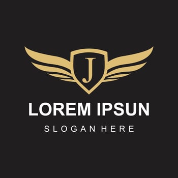 wing logo on letter vector