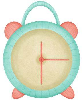 Illustration of a table clock. Watercolor hand drawn. png