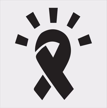 Cancer Ribbon silhouette on white background cancer awareness. Symbol healthcare vector