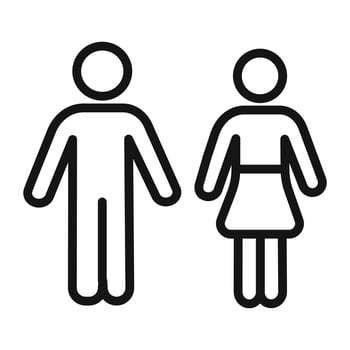 Man and Woman icon mark in filled style vector