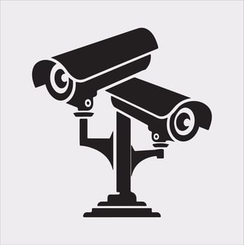 cctv silhouette on white background vector