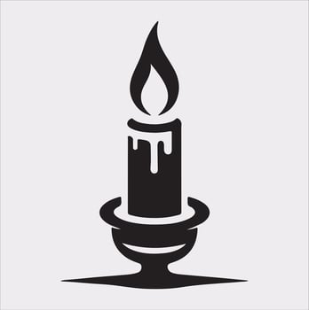Candle logotype silhouette on white background vector