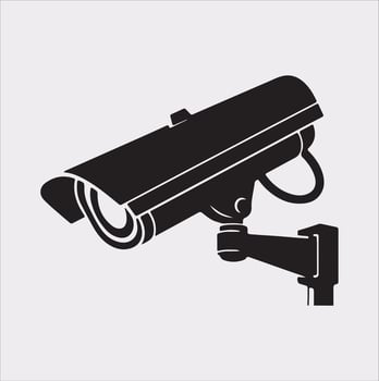 CCTV illustration silhouette on white background vector