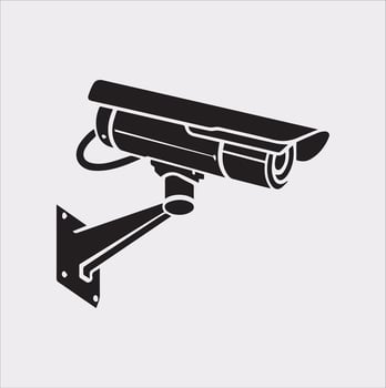 CCTV illustration silhouette on white background vector