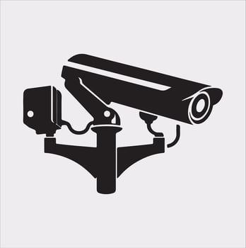 CCTV illustration silhouette on white background vector