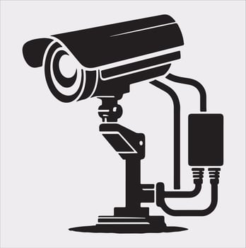 CCTV illustration silhouette on white background vector