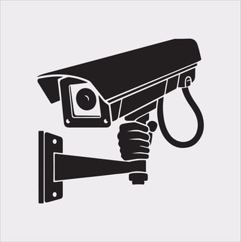 CCTV illustration silhouette on white background vector