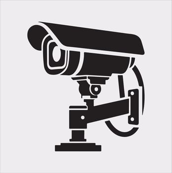 CCTV illustration silhouette on white background vector