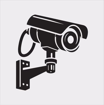 CCTV illustration silhouette on white background vector