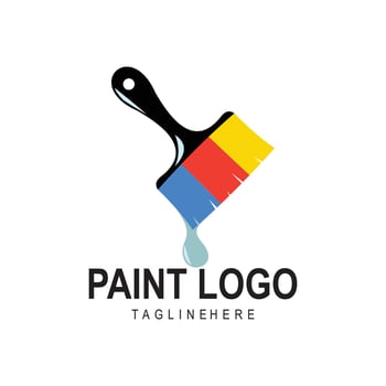 logo paint roller logo design vector