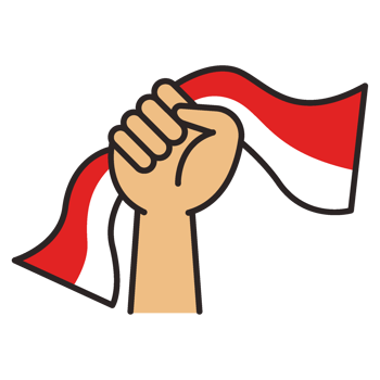 freedom hand celebration. holding a flag png