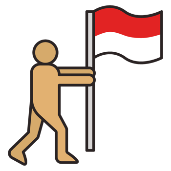 man with flag. Indonesian patriotic freedom celebration png