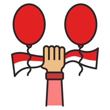 hand holding red ribbon and balloons png