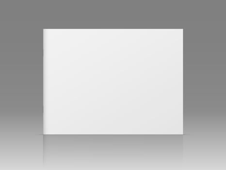 realistic standing 3d magazine mockup with white blank cover isolated vector