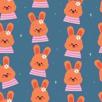 seamless pattern cartoon bunny and flower. cute wallpaper for textile, gift wrap paper vector