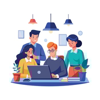 Realistic Office Moments Illustration Concepts vector