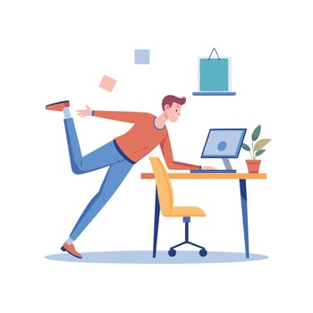 Realistic Office Moments Illustration Concepts vector
