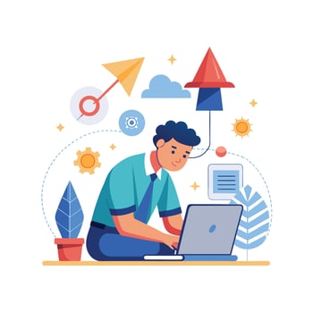 Realistic Office Moments Illustration Concepts vector