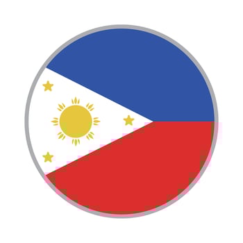 Round Philippine flag icon. A country in Southeast Asia. vector