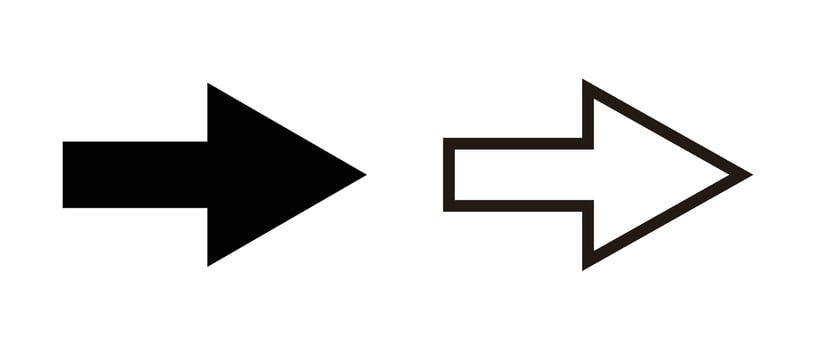 Arrow silhouette icon set. vector