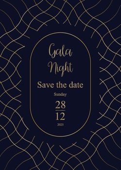 Vintage luxury invitation card with golden frame design gala day vector