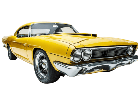 yellow muscle car on Isolated Transparent Background png